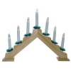 Dřevěný vánoční svícen, elektrický 7 svíček, jehlan
