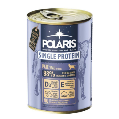 Polaris Single Protein paté Pes Telecí, konzerva 400 g PRODEJ PO BALENÍ (6 ks) (bal. 6 ks)