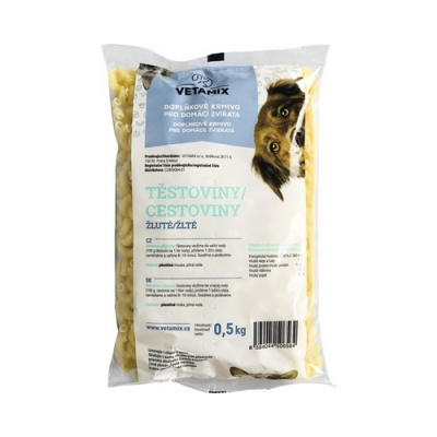 Doplňkové krmivo pro domácí zvířata VETAMIX těstoviny žluté 0,5 kg