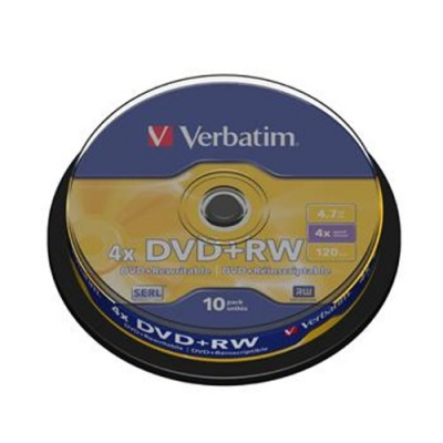Médium Verbatim DVD+RW 4,7GB 4x spindl 10pck/BAL 43488