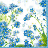 Ubrousky na dekupáž - Modrá zahrada - 1ks