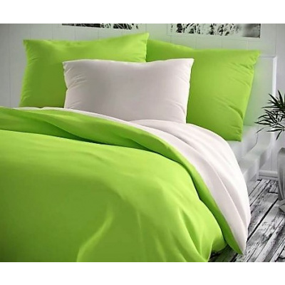 Veratex Přehoz na postel bavlna140x200 žlutozelený/bílý 140 x 200 cm