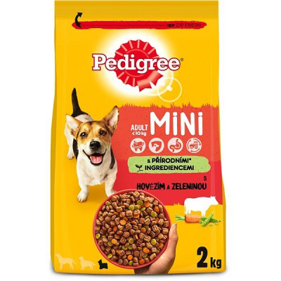 Pedigree granule Mini hovězí se zeleninou pro dospělé psy malých plemen 2 kg