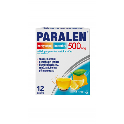 Paralen horký nápoj bez cukru 500 mg por.plv.sol.scc.12