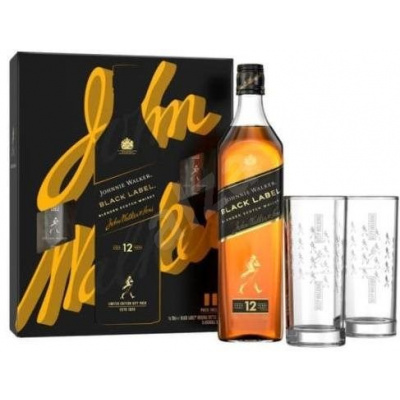 Johnnie Walker Black Label 40% 0,7 L + 2 sklenice (holá láhev)