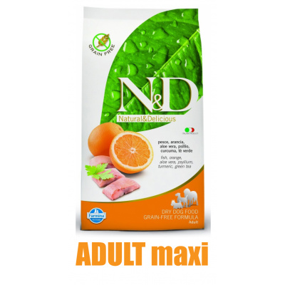 N&D Grain Free DOG Adult Maxi Fish & Orange 12kg (ryba s pomerančem)