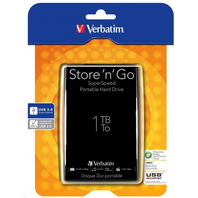 Verbatim Store n Go, 1TB 2.5 USB 3.0, černá 53023