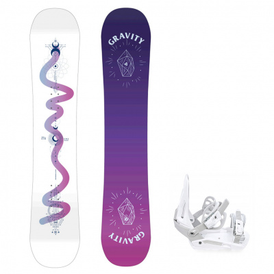 Gravity snowboards Snowboard komplet Gravity Sirene white 23/24 + vázání S230 white Velikost: 144 cm, Velikost vázání: S/M