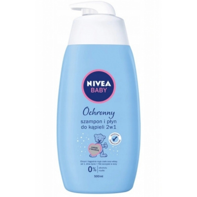 Nivea Baby šampon a pěna do koupele 2v1 500 ml (500ml, hypoalergenní)