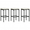 Prolenta Maison Exclusive Barové stoličky s poduškami 3 ks černé polyratan