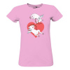 Tričko s potiskem Zamilovaný bulteriér dámské Růžová XS
