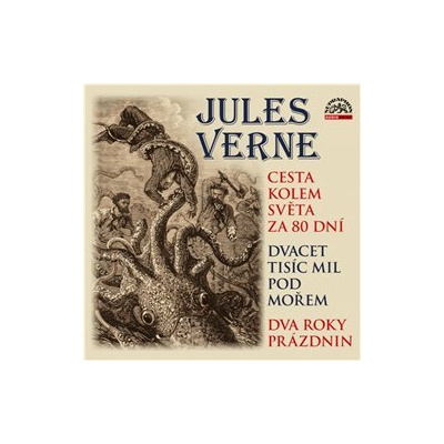 Cesta kolem světa za 80 dní, Dvacet tisíc mil pod mořem a Dva roky prázdnin, CD - Jules Verne