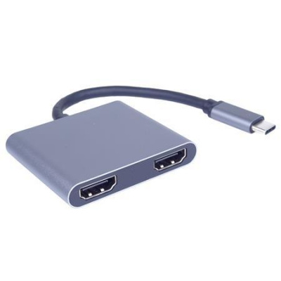 PremiumCord MST adaptér USB-C na 2x HDMI, USB3.0, PD, rozlišení 4K a FULL HD 1080p; ku31hdmi13