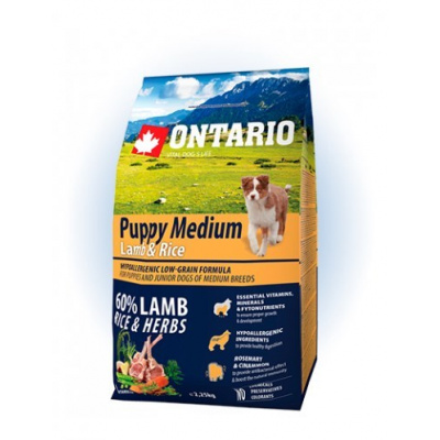 Ontario Puppy Medium Lamb & Rice - 2,25kg