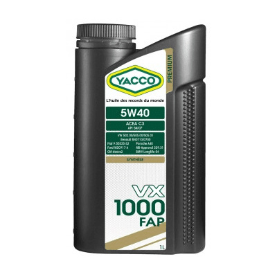 Motorový olej YACCO VX 1000 FAP 5W-40, 1L