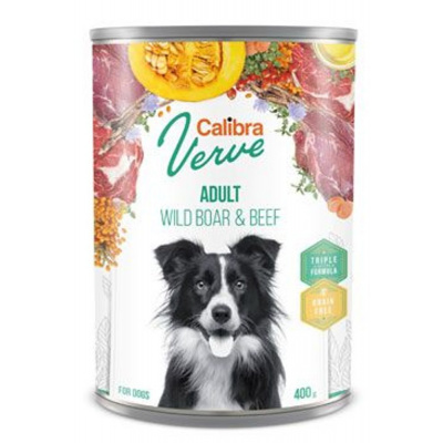 Calibra Dog Verve konzerva GF Adult Wild Boar & Beef 400 g