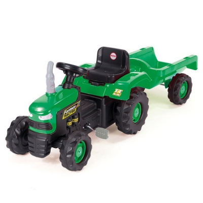 Dolu - Dětský traktor šlapací s vlečkou, zelený