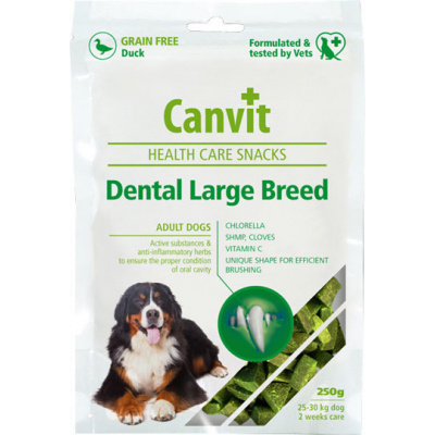 Canvit Snacks Dental Large Breed 250g (Dentální pamlsek s protizánětlivým účinkem pro velká a obří plemena psů nad 25kg.)