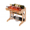 Domácí vinotéka 658 - Malá vinotéka na 4 lahve a 2 skleničky (Bez povrchové úpravy)