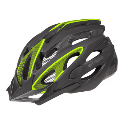 Etape – přilba na kolo BIKER, černá/žlutá fluo mat S/M 55-58 cm