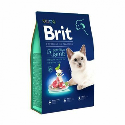 BRIT Premium by Nature Cat - Sensitive Lamb - Krmivo s jehněčím masem pro dospělé kočky 8kg