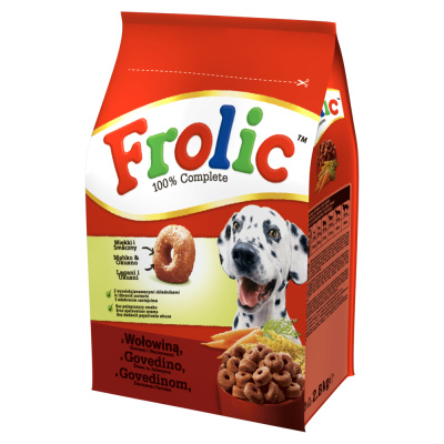FROLIC 2,8 kg - suché krmivo pro psy s hovězím masem, zeleninou a obilovinami