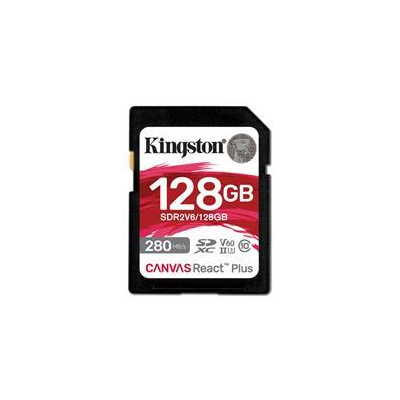 Kingston paměťová karta 128GB SDR2V6 Canvas React Plus SDXC UHS-II - SDR2V6/128GB