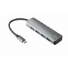 Trust Halyx Aluminium USB-C to 4-Port USB-A 3.2 Hub stříbrná / 4x USB 3.1 (23328)