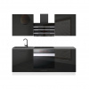Kuchyňská linka Belini Premium Full Version 180 cm černý lesk s pracovní deskou EMILY