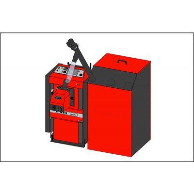 Atmos Kompaktní nádrž na pelety - Sada AZPU 400 C Design (červená) H0447