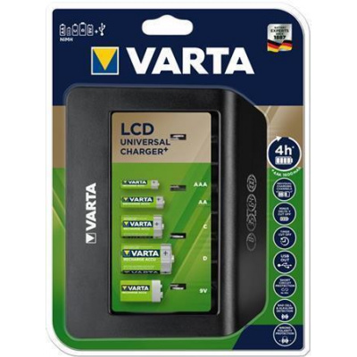 Nabíječka baterií "Universal" AA/AAA/C/D/9V, LCD displej, VARTA
