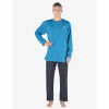 GINA pánské pyžamo dlouhé pánské, šité, s potiskem Pyžama 2023 79145P - petrolejová černá M, vel. M, petrolejová černá