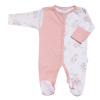 Overal kojenecký na spaní "ZEBRA" MKcool MK2316 bílo-pudrový 62 (Overal dlouhý rukáv/nohavice)