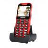 Evolveo EasyPhone XD, mobilní telefon pro seniory s nabíjecím stojánkem, červený EP-600-XDR