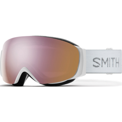 Smith I/O MAG S - White Chunky Knit/Chromapop Everyday Rose Gold Mirror + ChromaPop Storm Rose Flash