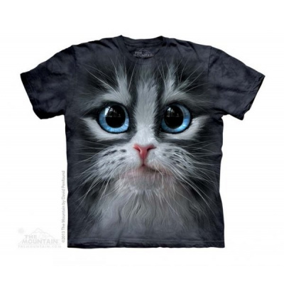 Tričko 3D potisk - Cutie Pie Kitten Face, kočka - The Mountain / děti (Exkluzivní T-shirt s 3D potiskem, výrobce The Mountain Adult, country USA. Nejkvalitnější materiál a tisk, 100% bavlněné. Pro mil