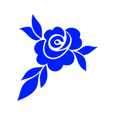 SAMOLEPKA Květina dekor 043 levá květ růže s listy (19 - modrá dynamic) NA AUTO, NÁLEPKA, FÓLIE, TUNING, POLEP, AUTO, MOTO, LOGO, WRAP, 3D, ŘEZANÉ, SAMOLEPÍCÍ, POTISK, VÝROBA SAMOLEPEK