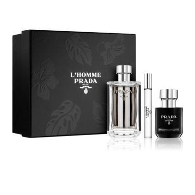 Prada L´Homme Dárková sada, toaletní voda 100ml + toaletní voda 10ml + sprchový krém 100ml