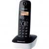 Panasonic KX-TG1611 DECT bezdrátový telefon (snadné použití, telefonní seznam 50 položek, podsvícený LCD displej, hodiny, budík), černobílý