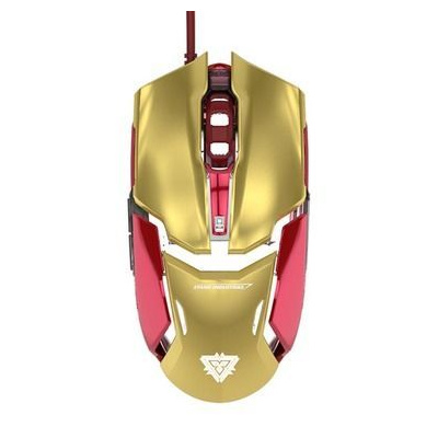 E-BLUE myš IRON MAN 3 Armor / optická / drátová / 6 tlačítka + kolečko / 4000 dpi / zlatý / výprodej (MMEBE61UGZ00)