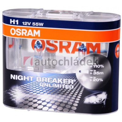 OSRAM Žárovka H1 12V 55W P14,5s NIGHT BREAKER UNLIMITED+110% 2 ks