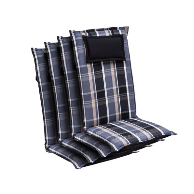 Blumfeldt Elbe, čalouněná podložka, podložka na židli, podložka na vyšší polohovací křeslo, na zahradní židli, dralon, 50 × 120 × 8 cm, 4 x čalounění (CPT10_10269911-4_)