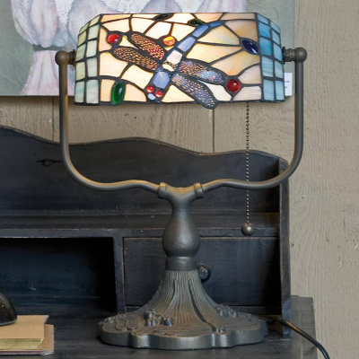 Clayre&Eef Bankéřská lampa Dragonfly v Tiffany stylu - 5LL-1144