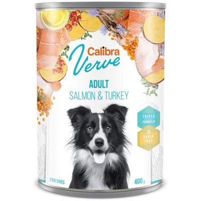 Calibra Verve Calibra Dog Verve konzerva GF Adult Salmon & Turkey 400 g