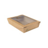 Krabice papírová EKO kraft včetně transparentního víčka na cukroví, salát 1100ml/10 ks