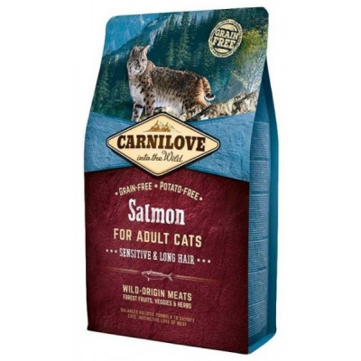Carnilove Cat Salmon for Adult Cats Sensitive & Long Hair 2 kg