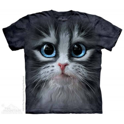 Tričko 3D potisk - krátký rukáv - Cutie Pie Kitten Face, kočka - The Mountain (Exkluzivní T-shirt s 3D potiskem, výrobce The Mountain Adult, country USA. Nejkvalitnější materiál a tisk, 100% bavlněné.