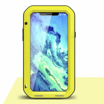 LOVE MEI voděodolné / prachuvzdorné pouzdro pro iPhone XS / iPhone X - žluté - možnost vrátit zboží ZDARMA do 30ti dní