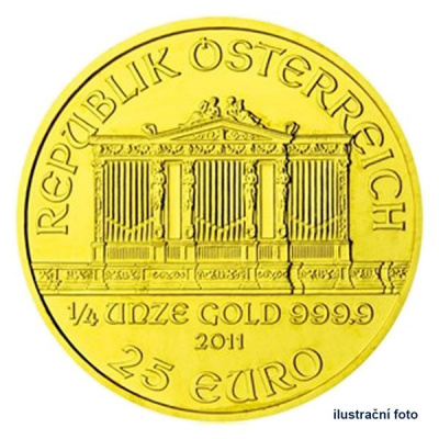 Münze Österreich Zlatá investiční mince 1/4 Oz 25 EUR Wiener Philharmoniker stand 7,78 g