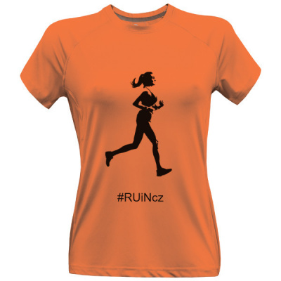 Dámské funkční tričko Premium s potiskem RUIN běžkyně dámské Neon mandarine M